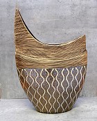 Brown/Gold Decorative Scalloped Vase 17.5"H