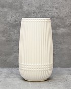 Matte White Ribbed 9.5"H