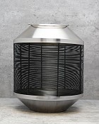 Wire & Brushed Nickel Conical Lantern 13"H