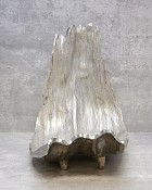 Decorative Metal Sculpture Silver Finish 15"H