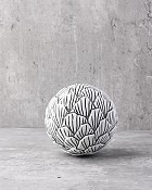 White/Grey Textured Decorative Ball 4.25"D