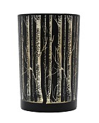 Birch Tree Silhouette Hurricane Vase 7"H