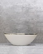 Silver Trim Elongated Bowl 15.5"L