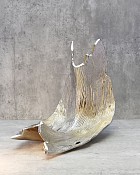 Decorative Metal Sculpture Silver Finish 7.75"H