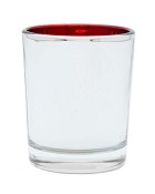 Silver/Red Glass Tealight 2.5"H