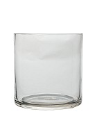 Cylinder Clear Glass Vase 6"H