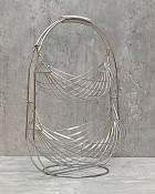 Two Tier Swing Fruit Basket Chrome 17"H