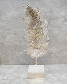 Feathered Leaf Aluminum Decor Sculpture 17"H