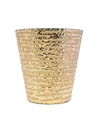 Line Etched Gold Lustre Tapered Glass Vase 7"H