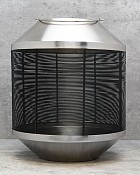 Wire & Brushed Nickel Conical Lantern 15"H