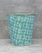 Round Teal Container - Large 8.25"H
