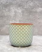 Checked Textured Planter 4"H