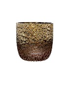 Textured Pink Metallic Lustre Glass 3"H