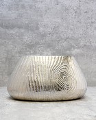 Aluminum Bark Silver Metal Container 12"L