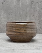 Brown Ceramic Container 4"H