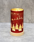 Santa Sleigh Lantern - Red 8"H