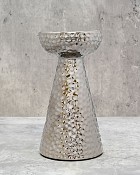 Hammered Textured Candle Holder 7.25"H