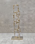 Stacked Square Link Aluminum Decorative Sculpture 21.5"H