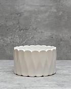 White Scalloped Container 6"D