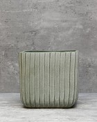 Square Ripple Planter - Green 6"H