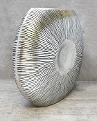 Polystone Centrepoint Pot Silver/Black 22"H