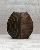 Duo Carved Disc Vase 11.5"H