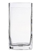 Square Clear Glass Vase 8"H (4"x4")