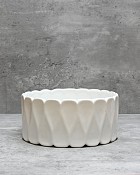 White Scalloped Container 8"D