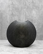 Hammered Aluminum Vase Graphite 10"H