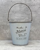 Round 'Matin' Bucket - Blue 7.75"H