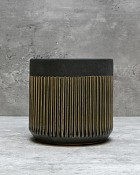 Dark Grey Ribbed Container 5.5"H