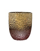 Textured Pink Metallic Lustre Glass 4.5"H