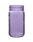 Glass Mason Jar - Purple 6.5"H