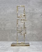 Stacked Square Link Aluminum Decorative Sculpture 16.5"H