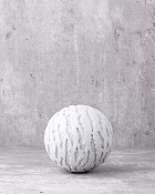 White Wave Textured Decorative Ball 4"D