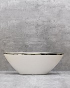 Silver Trim Elongated Bowl 18"L