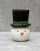 Snowman Cement Hat Planter - Small 5.5"H