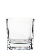 Square Clear Glass Vase 4"H