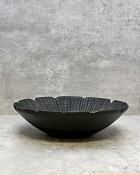 Black Etched Line Decorative Bowl 12"D