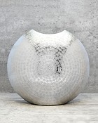 Hammered Pinched Round Vase 13"H