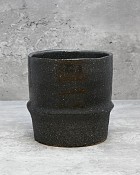 Dark Grey Ceramic Container 4.75"H