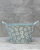 Oblong Daisy Container - Blue 5.5"H