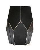 Hexagonal Black Glass Vase 8"H