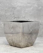 Woodgrain Stainless Steel Planter 7"H