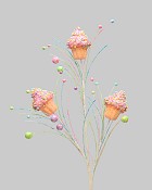 Candy Cupcake Spray 30.5" Pink