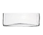 Rectangular Clear Glass Vase 12"L (4"H x 3.5"W)