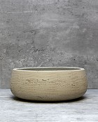 Low Bowl Cement Planter - Grey 9"D