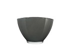 Dark Grey Glass Bowl - Oval 5.5"H