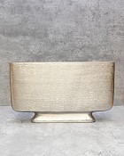 Etched Flat Vase - Pewter Finish 8"H