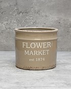 Distressed 'Flower Market' Container 4"H